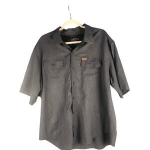 Orvis Men's Sz XXL Button Up Lightweight Quick Dry Fishing Hiking Shirt Gray EUC